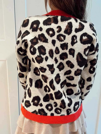Punto Estampado Print LYNVARA Beige/Rojo HEVE
