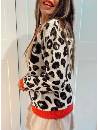 Punto Estampado Print LYNVARA Beige/Rojo HEVE