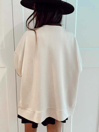 Sudadera Oversize Lentejuelas GALLIOR Beige HEVE
