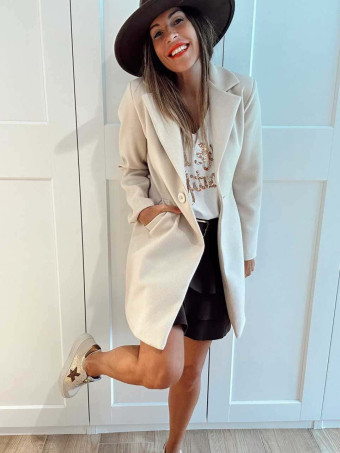 Abrigo Paño FRANCINE Beige HEVE