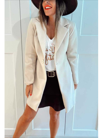 Abrigo Paño FRANCINE Beige HEVE