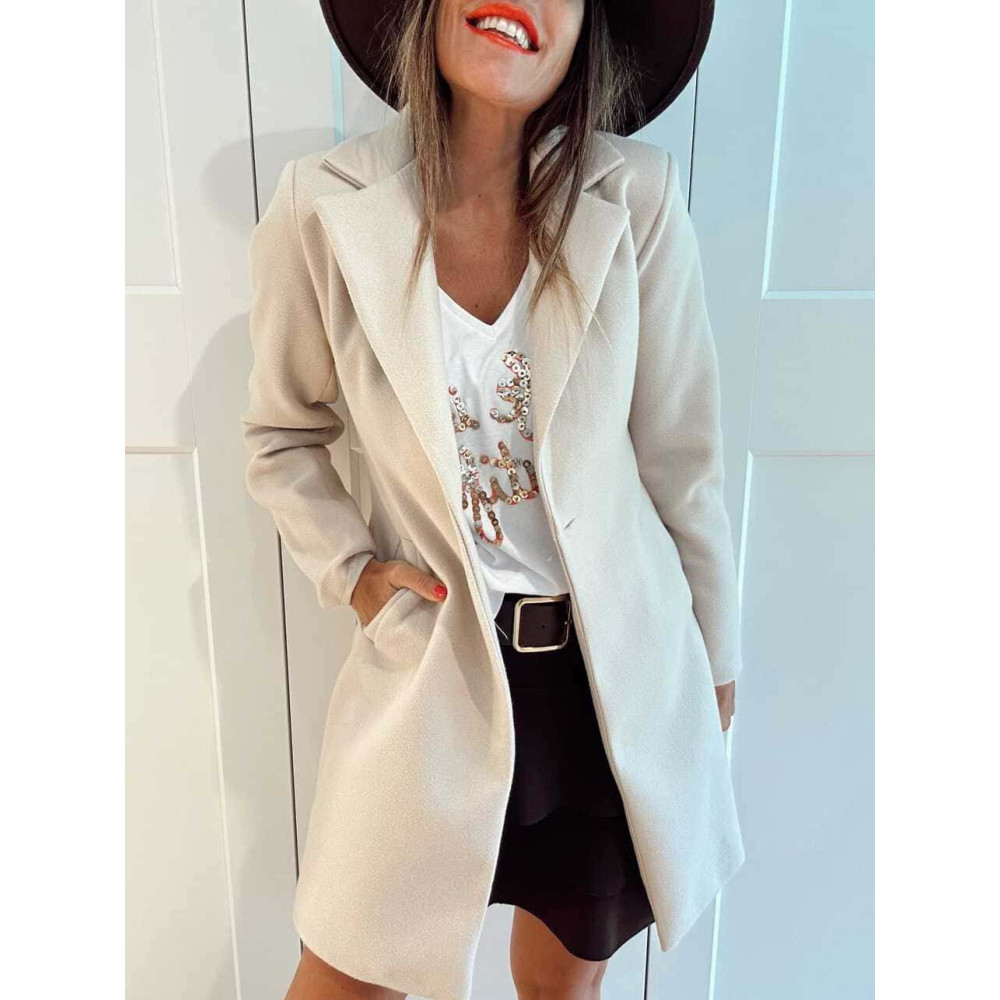 Abrigo Paño FRANCINE Beige HEVE
