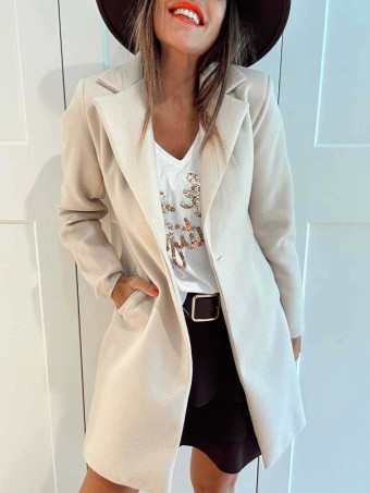 Abrigo Paño FRANCINE Beige HEVE