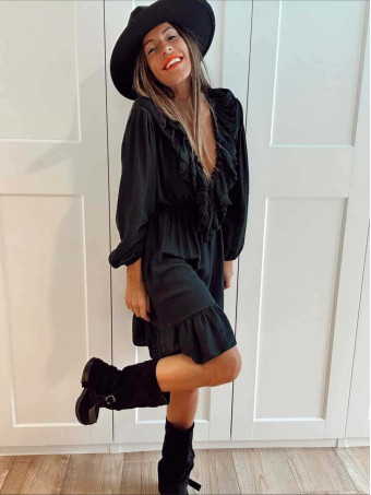 Vestido Corto Volantes RUVYRA Negro HEVE