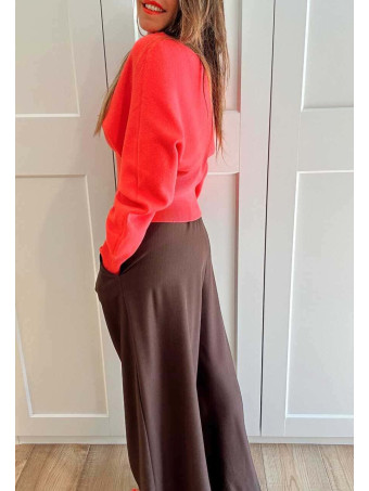 Pantalón Palazzo Cinturón CHARMELLIE Marrón HEVE