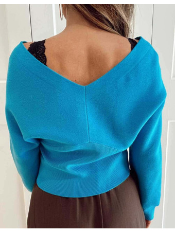 Punto Interlock Escote Pico TALVYN Azul Capri HEVE
