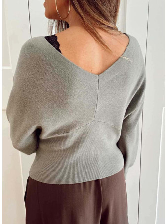 Punto Interlock Escote Pico TALVYN Khaki HEVE