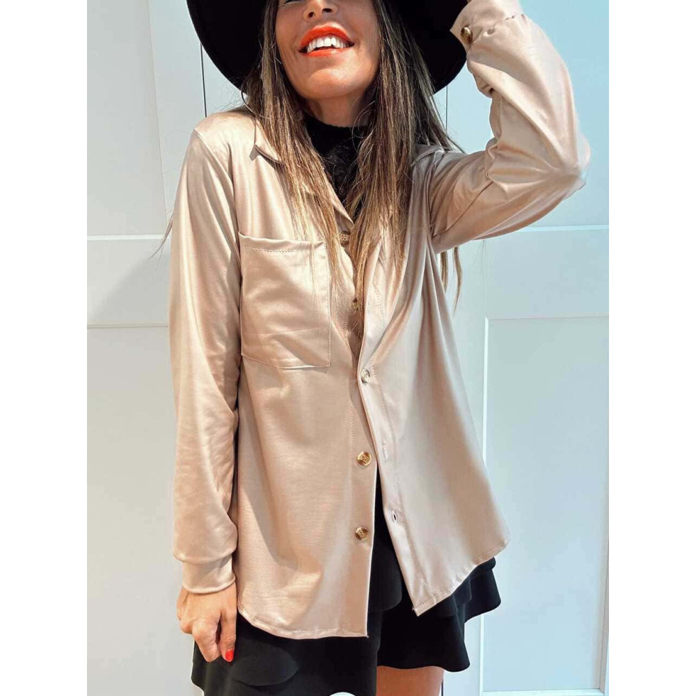 Camisa Polipiel SYRA Beige HEVE
