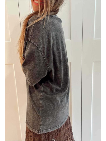 Camiseta Gráfica Oversize WILD AND FREE Negro HEVE