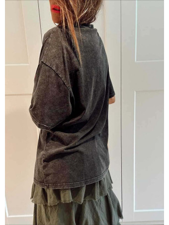Camiseta Gráfica Oversize ROCK ANGEL Negro HEVE