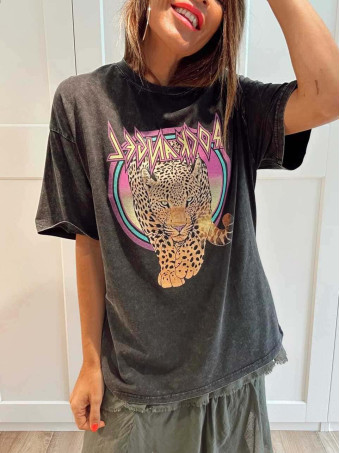 Camiseta Gráfica Oversize ROCK ANGEL Negro HEVE