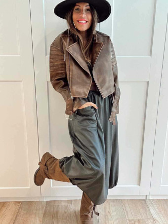 Bota Slouchy Efecto Ante JEYRA Marrón HEVE