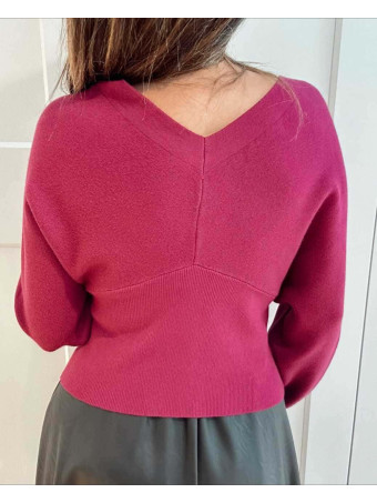 Punto Interlock Escote Pico TALVYN Berenjena HEVE