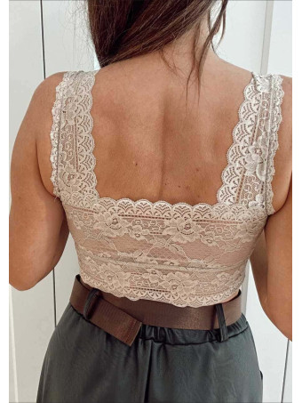 Top Encaje SARIEL Beige HEVE