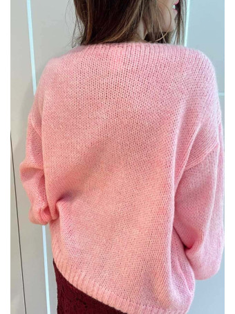 Jersey Escote Pico VINTERA Rosa Chicle HEVE