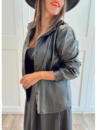 Camisa Polipiel SYRA Negro HEVE