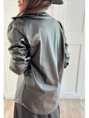 Camisa Polipiel SYRA Negro HEVE