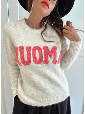 Jersey Jaspeado Mensaje AMOUR Beige HEVE