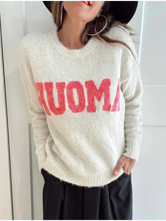 Jersey Jaspeado Mensaje AMOUR Beige HEVE