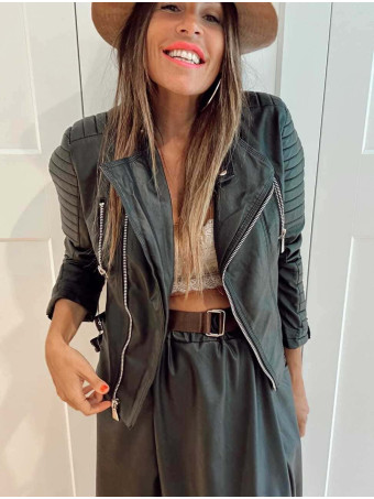 Cazadora Biker Polipiel NYTRIEL Negro HEVE