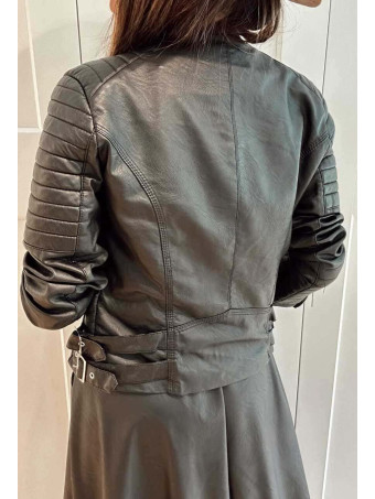 Cazadora Biker Polipiel NYTRIEL Negro HEVE