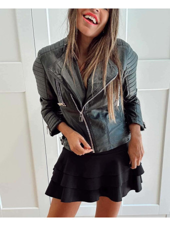 Cazadora Biker Polipiel NYTRIEL Negro - PETIT HEVE