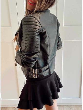 Cazadora Biker Polipiel NYTRIEL Negro - PETIT HEVE