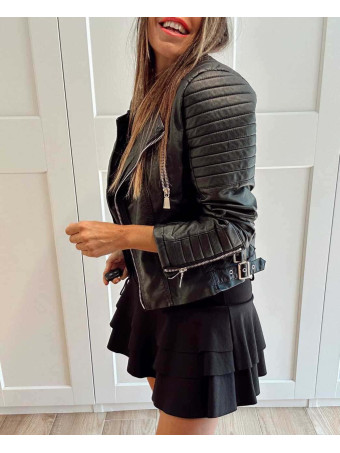 Cazadora Biker Polipiel NYTRIEL Negro - PETIT HEVE