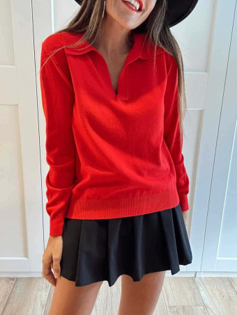 Punto Cuello Polo CLYNE Rojo HEVE