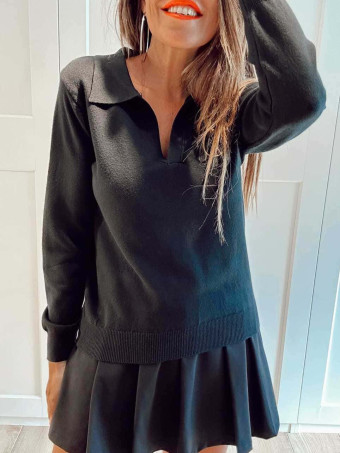 Punto Cuello Polo CLYNE Negro HEVE