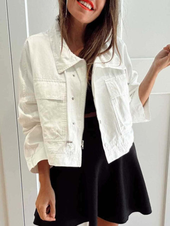Chaqueta Oversize Maxi-Bolsillos WONKER Blanco HEVE