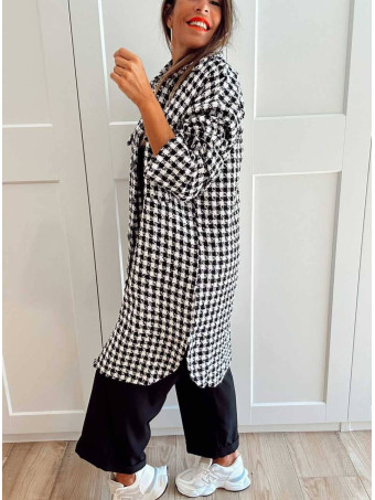 Sobrecamisa Larga Pata de Gallo VAYLEN Negro HEVE