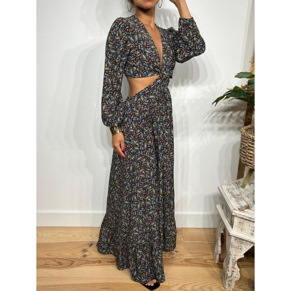 Vestido Cut Out Flores y Cachemires ANETHIA HEVE