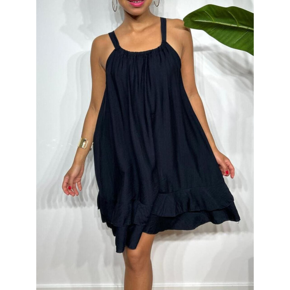 Vestido Corto Volantes AMBYAR Marino HEVE Vestido Corto Volantes AMBYAR Marino HEVE