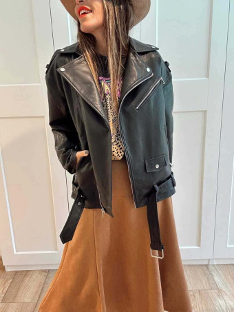 Falda Larga Efecto Ante LYZANDRA Camel HEVE