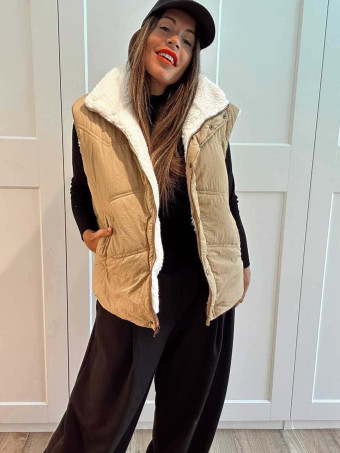 Chaleco Acolchado Borreguito SELZNICK Camel HEVE