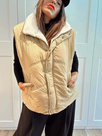 Chaleco Acolchado Borreguito SELZNICK Camel HEVE