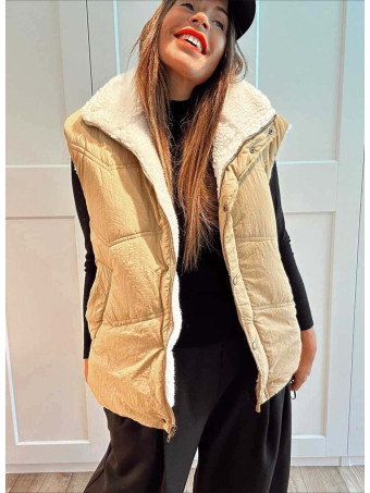 Chaleco Acolchado Borreguito SELZNICK Camel HEVE