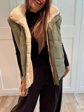 Chaleco Acolchado Borreguito SELZNICK Khaki HEVE