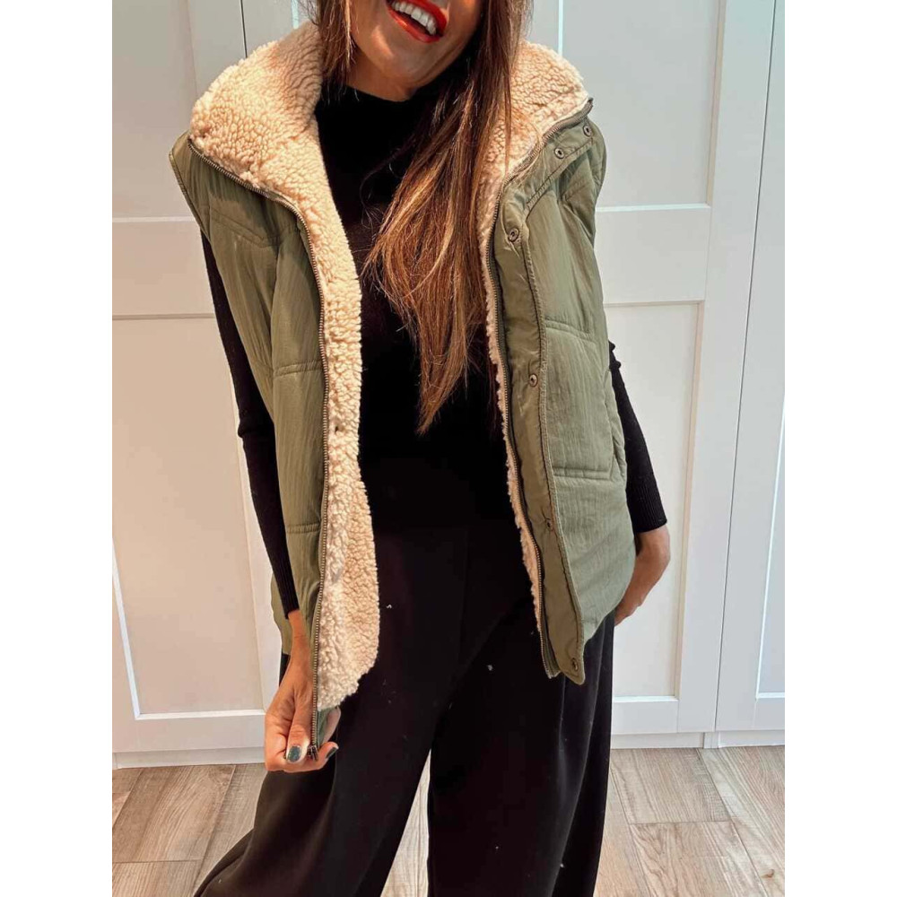 Chaleco Acolchado Borreguito SELZNICK Khaki HEVE