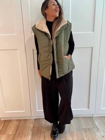 Chaleco Acolchado Borreguito SELZNICK Khaki HEVE