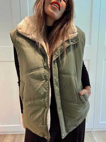 Chaleco Acolchado Borreguito SELZNICK Khaki HEVE