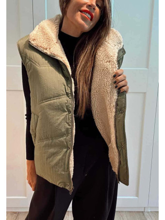 Chaleco Acolchado Borreguito SELZNICK Khaki HEVE