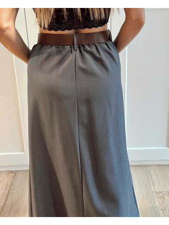 Falda Larga con Cinturón MIRENAI Gris