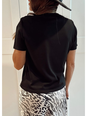 Camiseta Básica Algodón TAISEL Negro HEVE