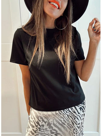 Camiseta Básica Algodón TAISEL Negro HEVE