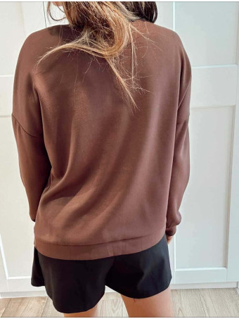 Sudadera Soft Touch YOU ARE ONE HOT DOG Marrón HEVE