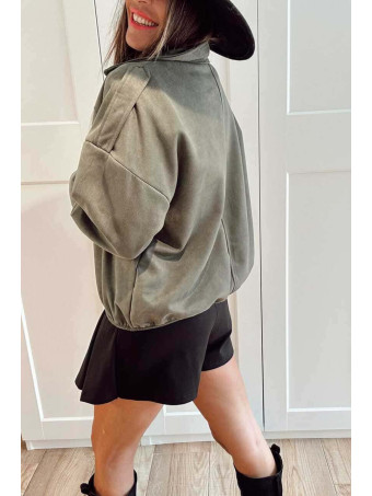 Chaqueta Efecto Ante CREWEL Verde Militar HEVE
