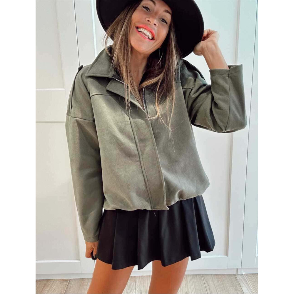 Chaqueta Efecto Ante CREWEL Verde Militar HEVE