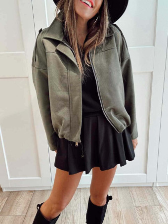 Chaqueta Efecto Ante CREWEL Verde Militar HEVE